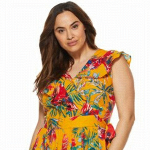 SOFIA Jeans By Sofia Vergara Women’s Short Sleeve Ruffle  Wrap Top Plus Size 4X